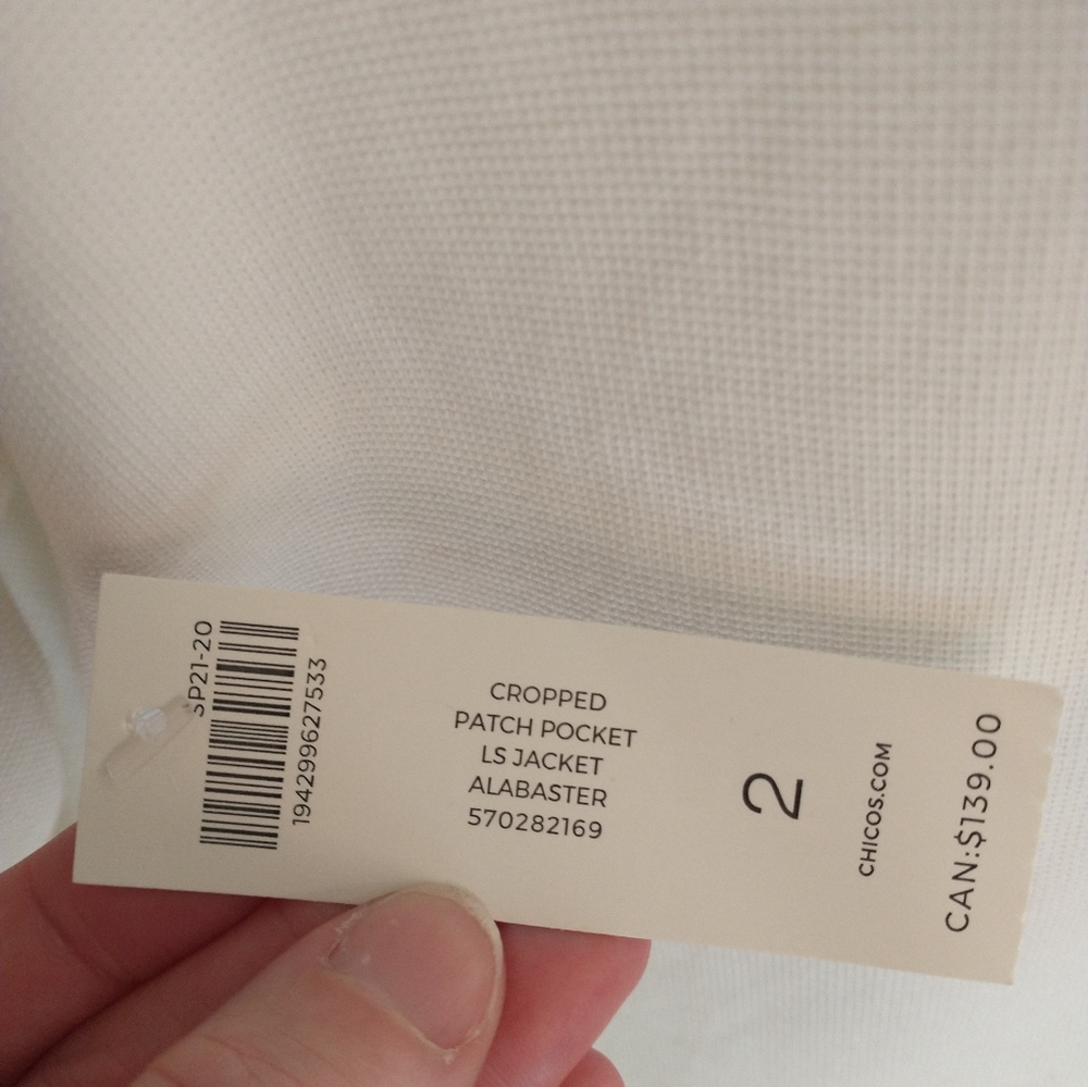 New Chicos Cropped Patch Pocket Jacket, Alabaster… - image 6
